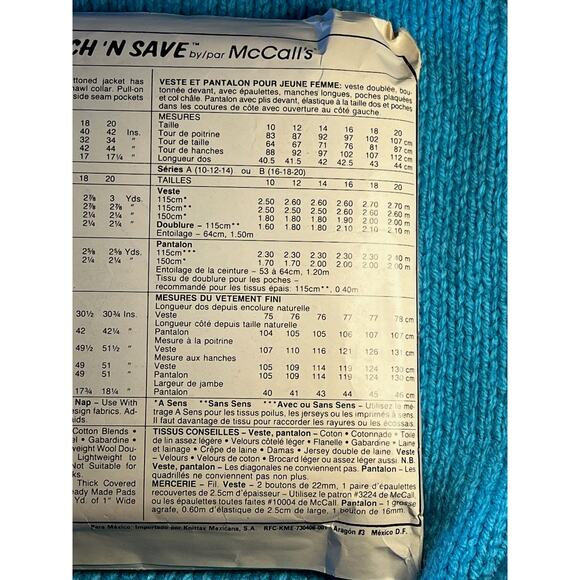 McCalls 4397 suit blazer boxy pants sewing pattern size 10 12 - Picture 5 of 5